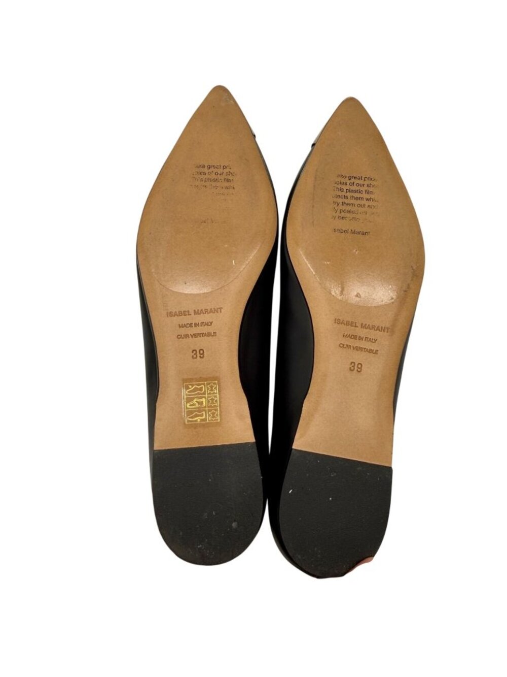 Isabel Marant Arsan black leather point-toe flats NWB - Size 9 - Picture 4 of 9